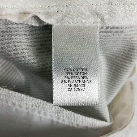 Banana Republic Womens Pants Martin Fit Straight Leg Gray Pinstripe Mid Rise 10 - Picture 11 of 14